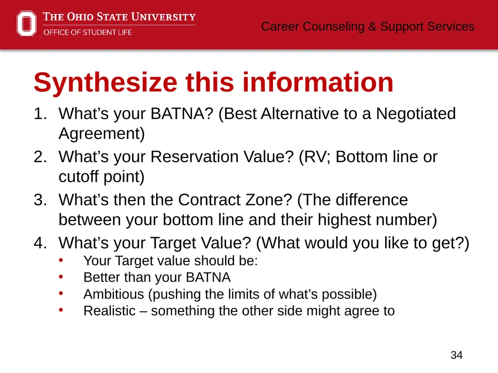 Negotiating Career Counseling and Support Services - slide 34 of 34