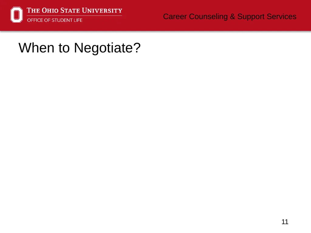 Negotiating Career Counseling and Support Services - slide 11 of 34