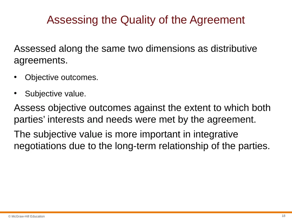 Negotiation Section 01: Negotiation Fundamentals - slide 18 of 27
