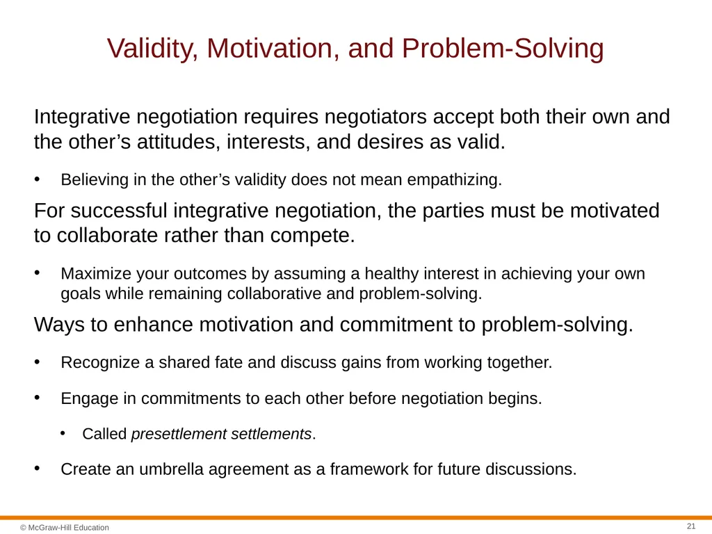 Negotiation Section 01: Negotiation Fundamentals - slide 21 of 27