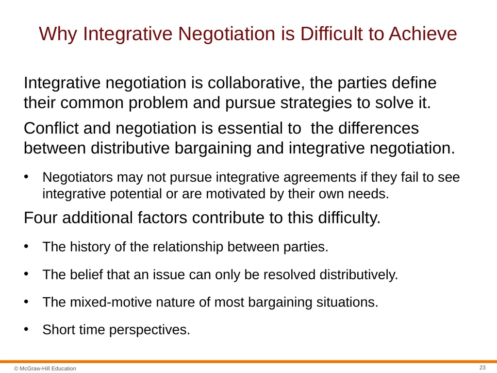 Negotiation Section 01: Negotiation Fundamentals - slide 23 of 27