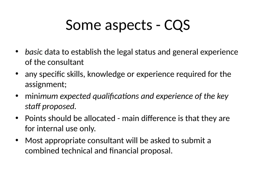Procurement of Consultancy Services 2 Differences - slide 15 of 17