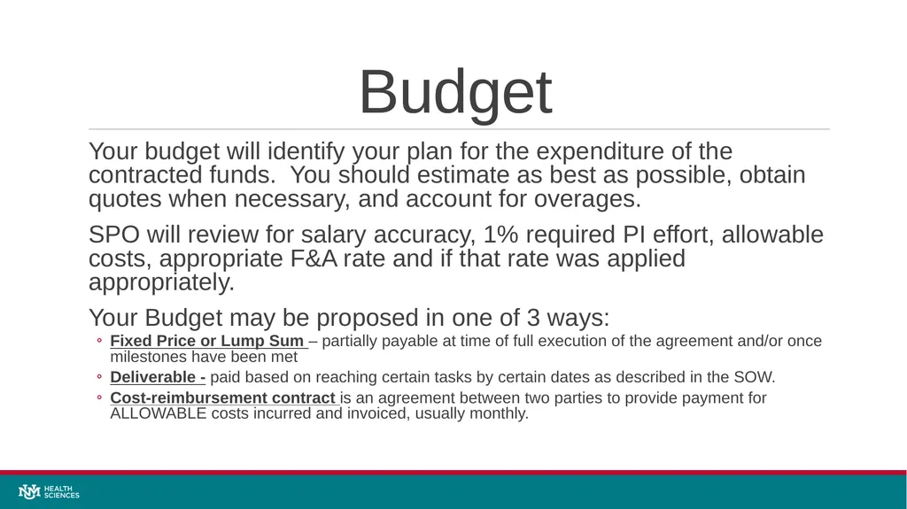 Sponsored projects office Quick Guide to - slide 9 of 11