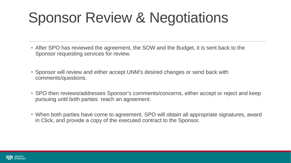 Sponsored projects office Quick Guide to - slide 10 of 11