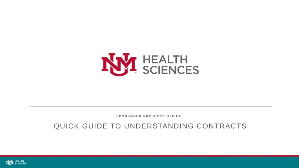 Sponsored projects office Quick Guide to - slide 1 of 11