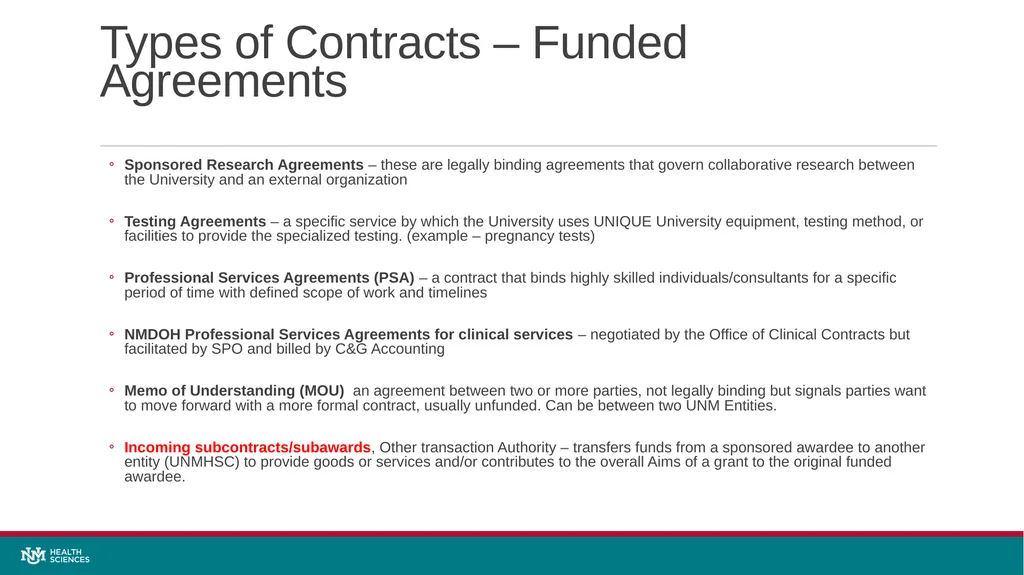 Sponsored projects office Quick Guide to - slide 4 of 11