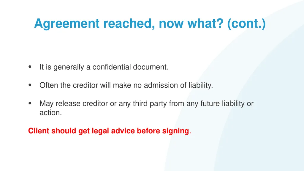 Help! My Client has Problem Debts #1: How to - slide 63 of 71