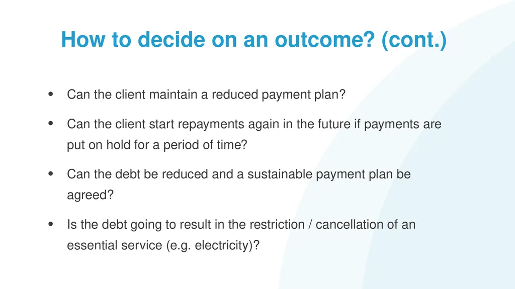 Help! My Client has Problem Debts #1: How to - slide 58 of 71