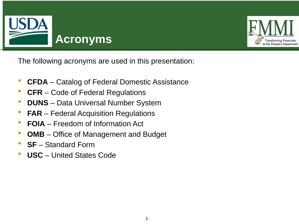 Federal Financial Assistance Update May 2018 - slide 3 of 41