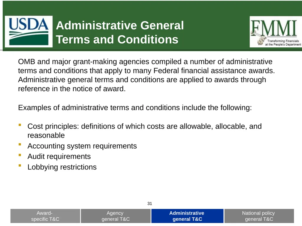 Federal Financial Assistance Update May 2018 - slide 31 of 41