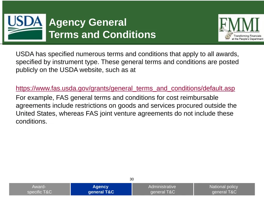 Federal Financial Assistance Update May 2018 - slide 30 of 41
