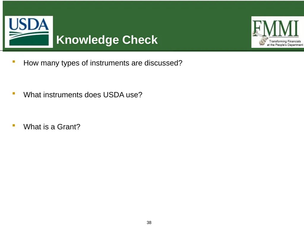 Federal Financial Assistance Update May 2018 - slide 38 of 41