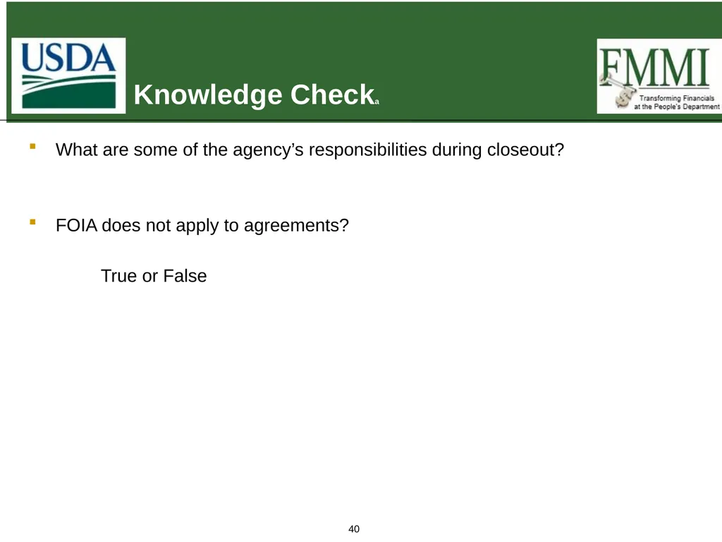 Federal Financial Assistance Update May 2018 - slide 40 of 41