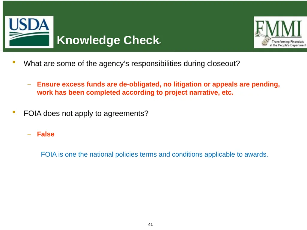 Federal Financial Assistance Update May 2018 - slide 41 of 41