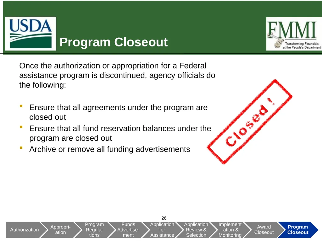 Federal Financial Assistance Update May 2018 - slide 26 of 41