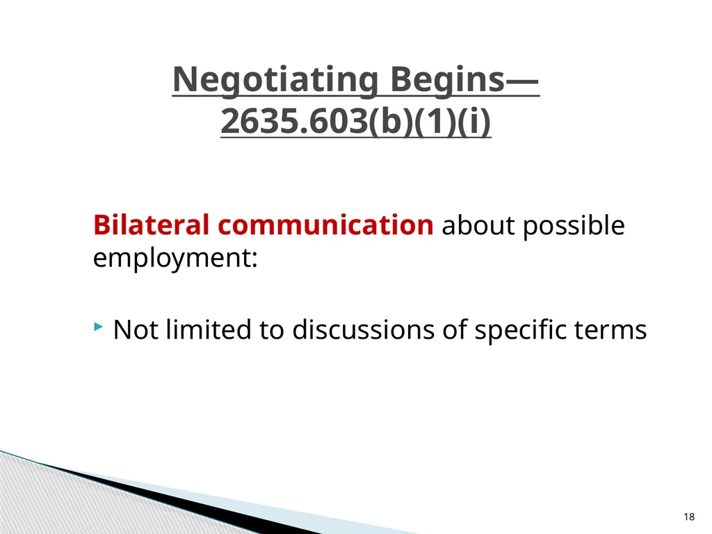 Seeking and Negotiating Employment 5 CFR section - slide 18 of 41