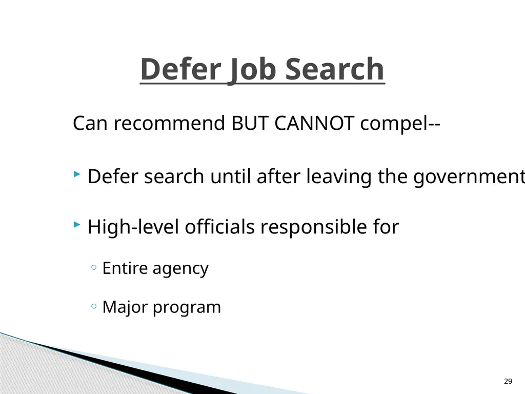 Seeking and Negotiating Employment 5 CFR section - slide 29 of 41