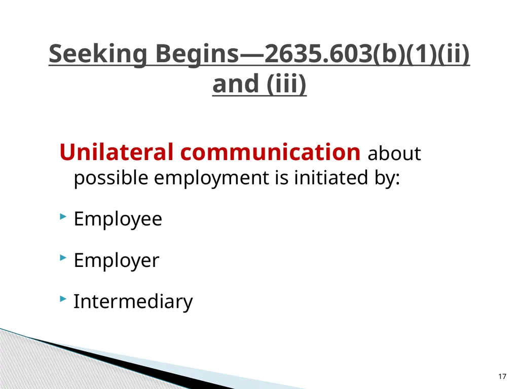Seeking and Negotiating Employment 5 CFR section - slide 17 of 41