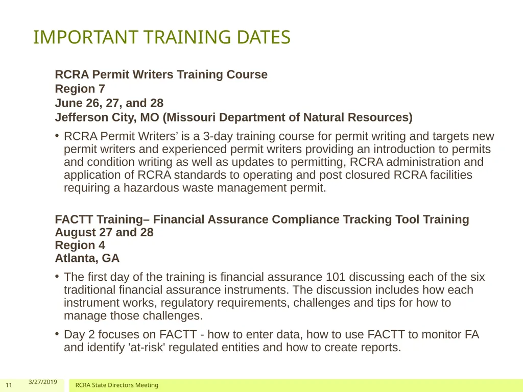 Corrective Action and Permitting Program Update - slide 11 of 12