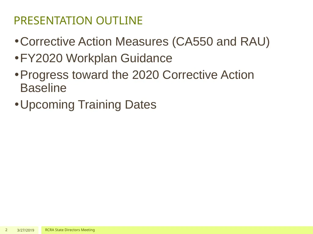 Corrective Action and Permitting Program Update - slide 2 of 12