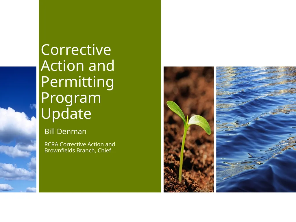 Corrective Action and Permitting Program Update