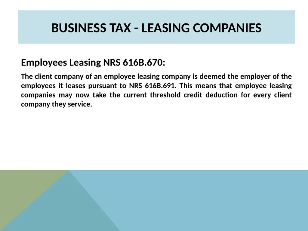 STATE OF NEVADA DEPARTMENT OF TAXATION Modified - slide 21 of 23