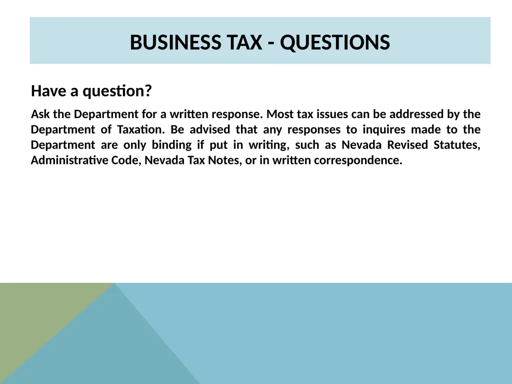 STATE OF NEVADA DEPARTMENT OF TAXATION Modified - slide 22 of 23