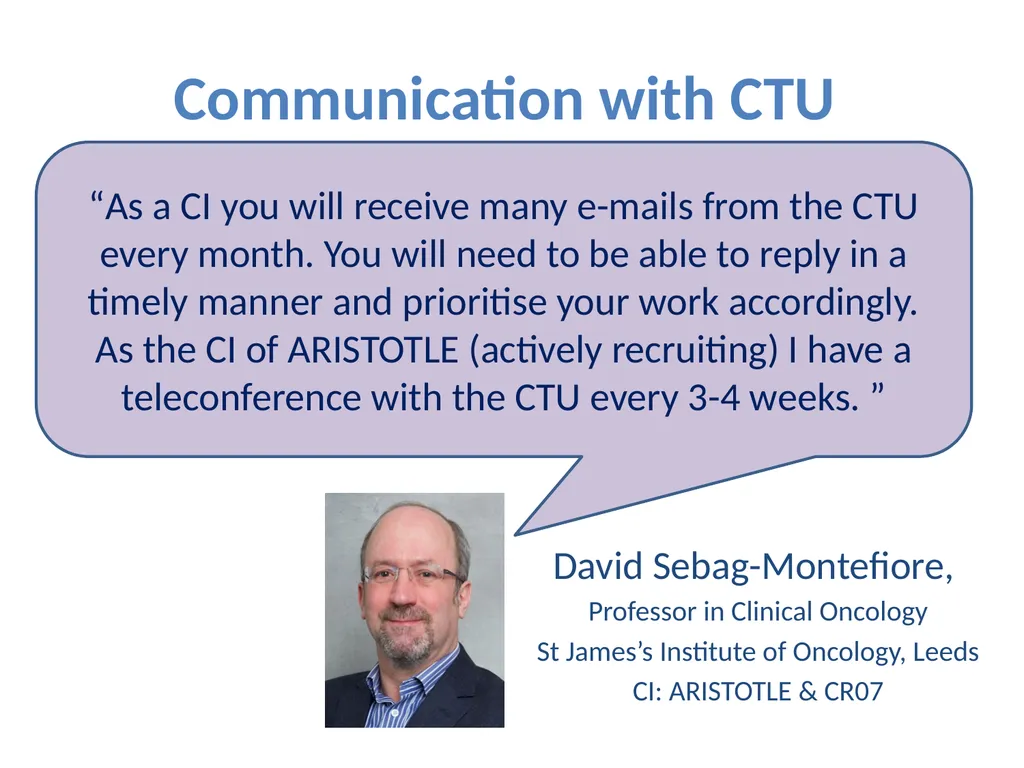 Partnering with a Clinical Trial Unit: Key to a - slide 45 of 48