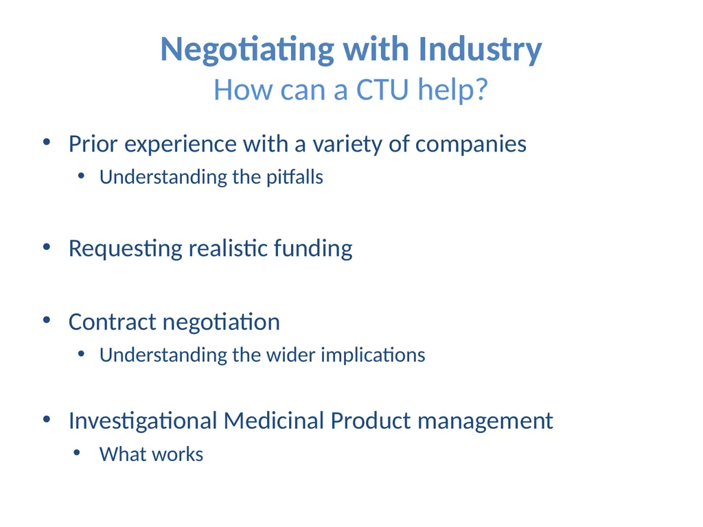 Partnering with a Clinical Trial Unit: Key to a - slide 30 of 48