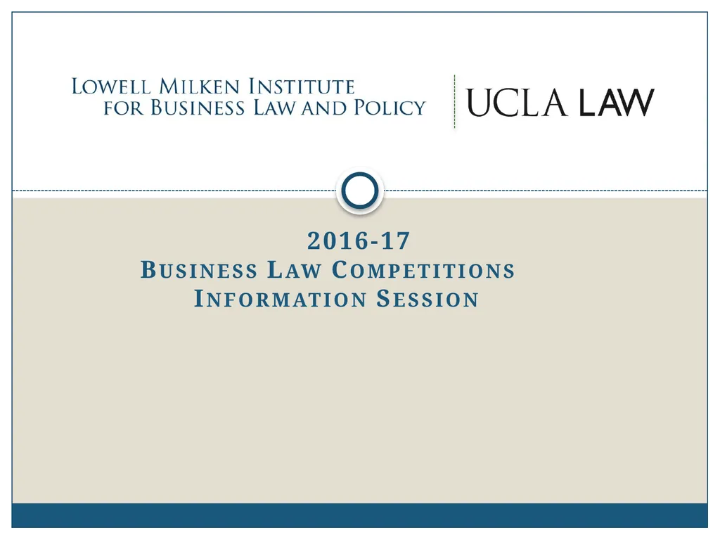 2016-17 Business Law Competitions Information - slide 1 of 26