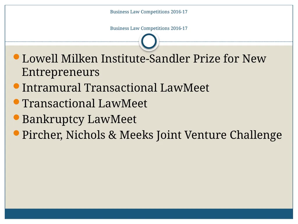 2016-17 Business Law Competitions Information - slide 2 of 26