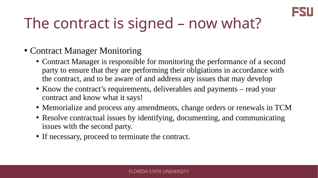 Contract Administration Policy 4-OP-D-4: Contract - slide 14 of 16
