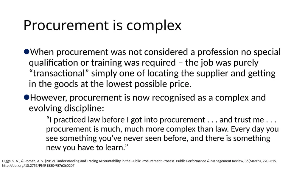 Professionalization of Public Procurement The Role - slide 4 of 12