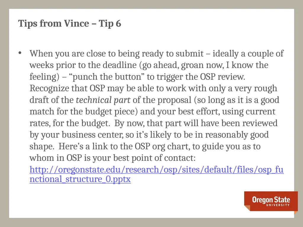 The OSU Research Office Supporting Faculty Success - slide 19 of 20