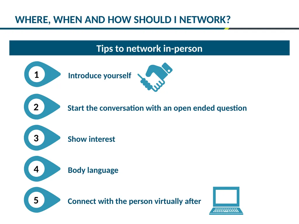 1 NETWORKING : MASTERING THE BASICS 2 The key to - slide 7 of 13