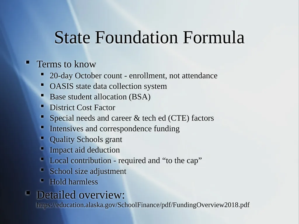School Finance Basics Presented for the Alaska - slide 9 of 13