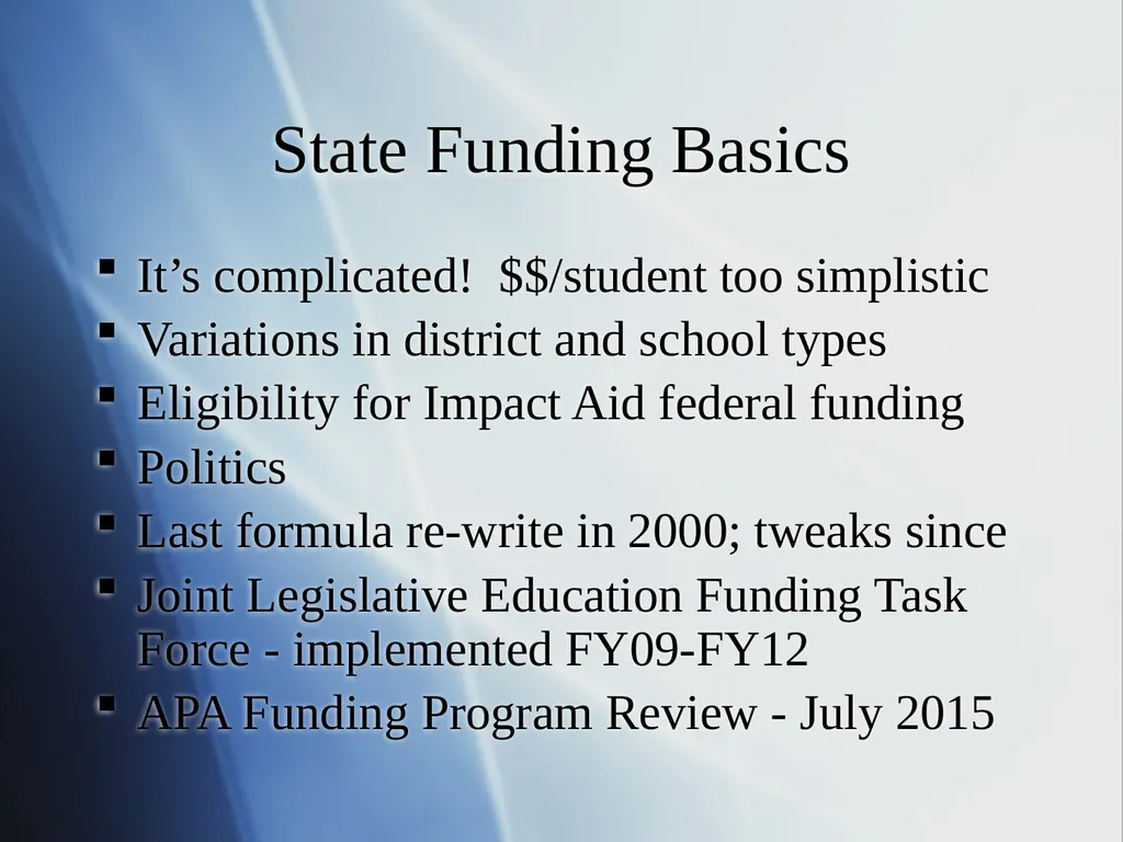 School Finance Basics Presented for the Alaska - slide 8 of 13