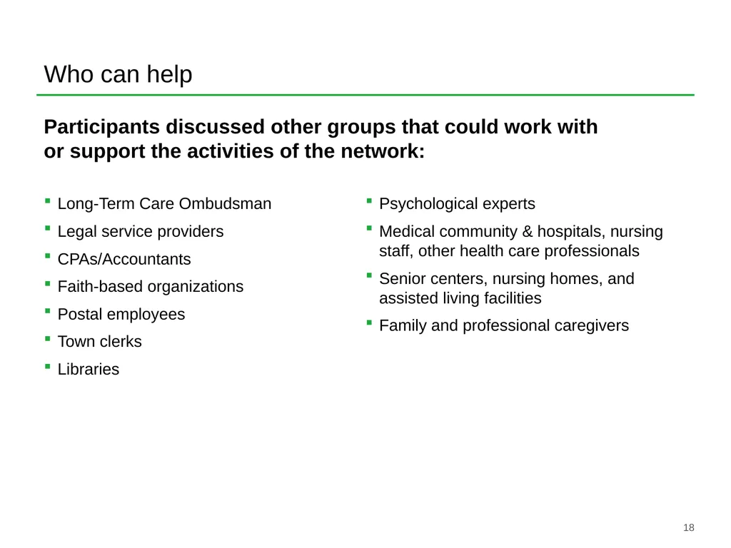 Elder Fraud Prevention and Response Network - slide 18 of 19