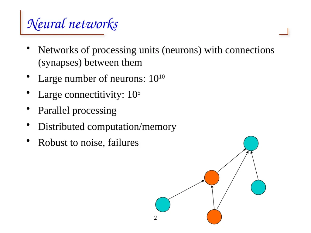 Artificial Neural Networks 1 2 Neural networks - slide 2 of 61