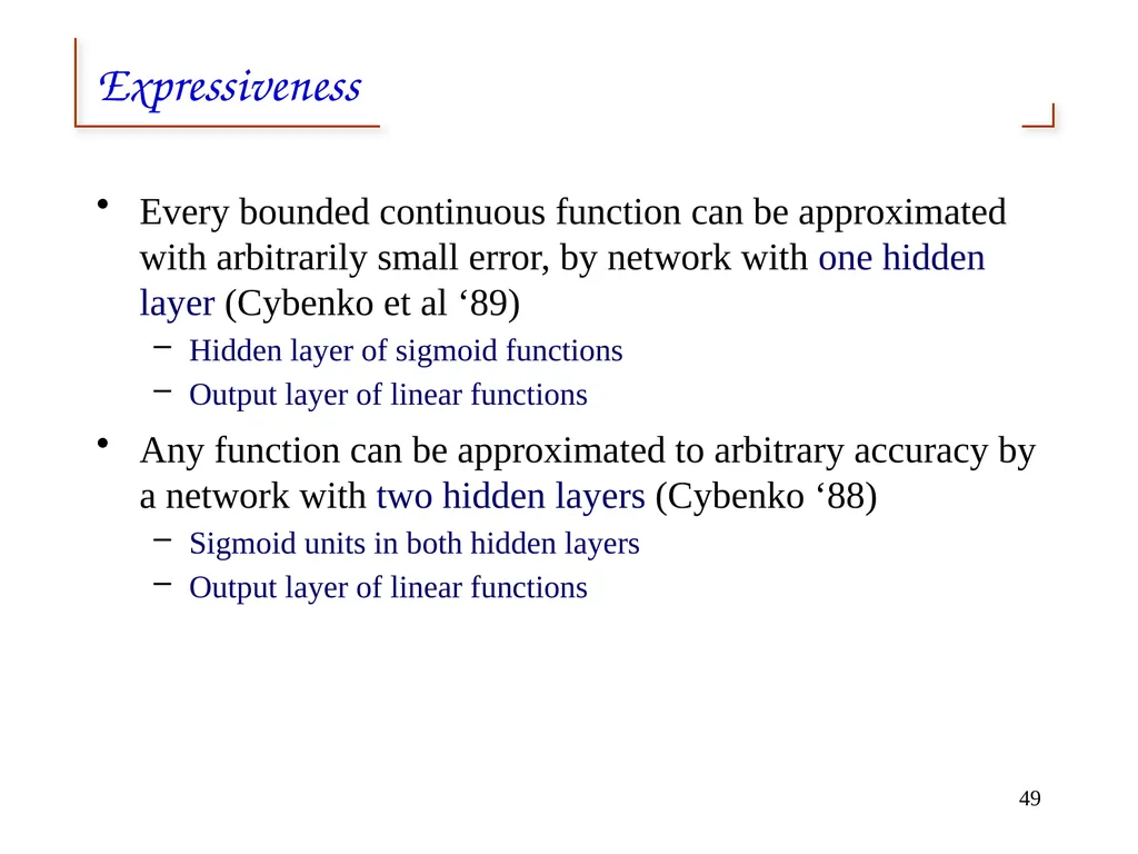 Artificial Neural Networks 1 2 Neural networks - slide 49 of 61