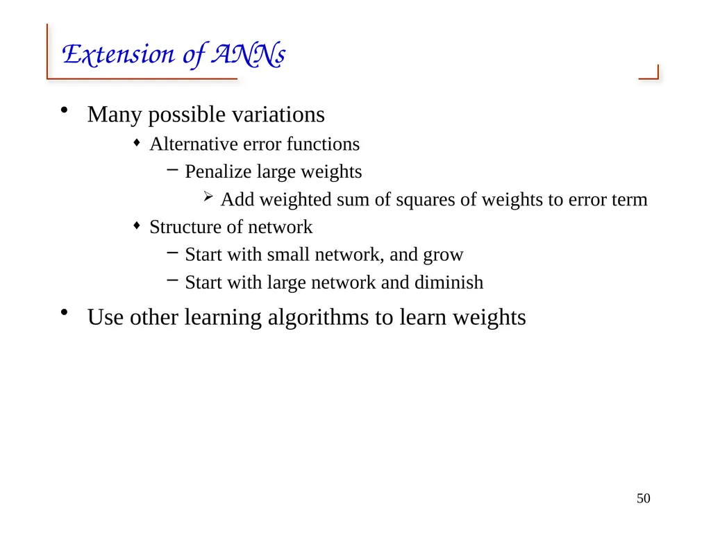 Artificial Neural Networks 1 2 Neural networks - slide 50 of 61