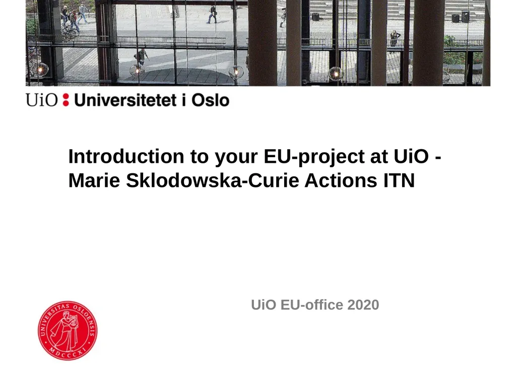 UiO EU-office 2020 Introduction to your EU-project