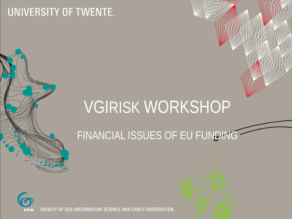 VGIrisk Workshop financial issues of EU funding