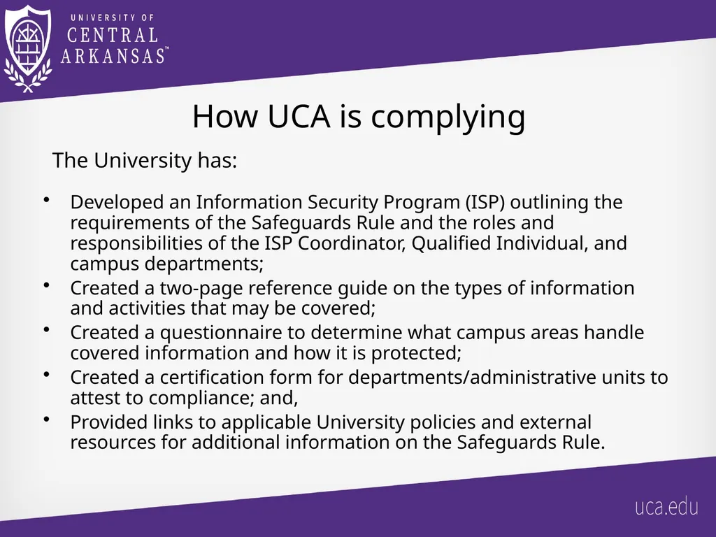 UCA Gramm-Leach Bliley Act (GLBA) Safeguards Rule - slide 14 of 17