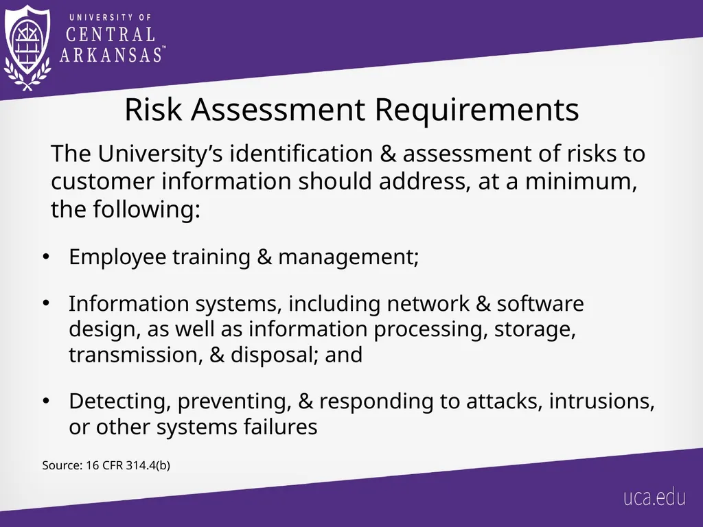 UCA Gramm-Leach Bliley Act (GLBA) Safeguards Rule - slide 11 of 17