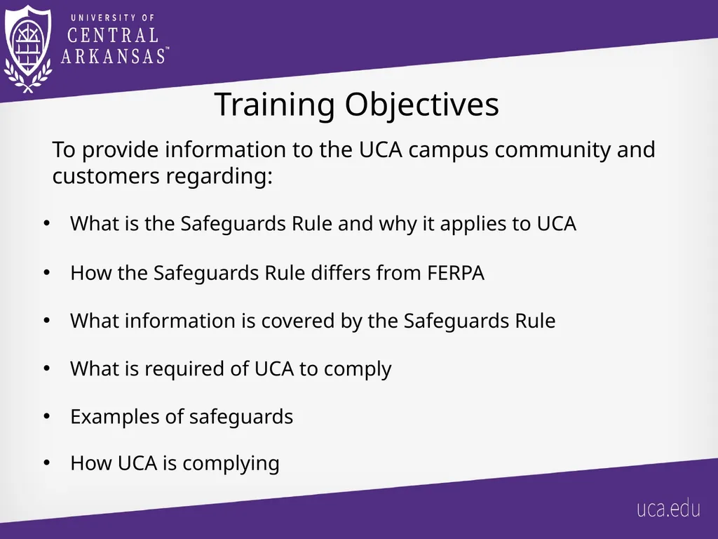 UCA Gramm-Leach Bliley Act (GLBA) Safeguards Rule - slide 2 of 17