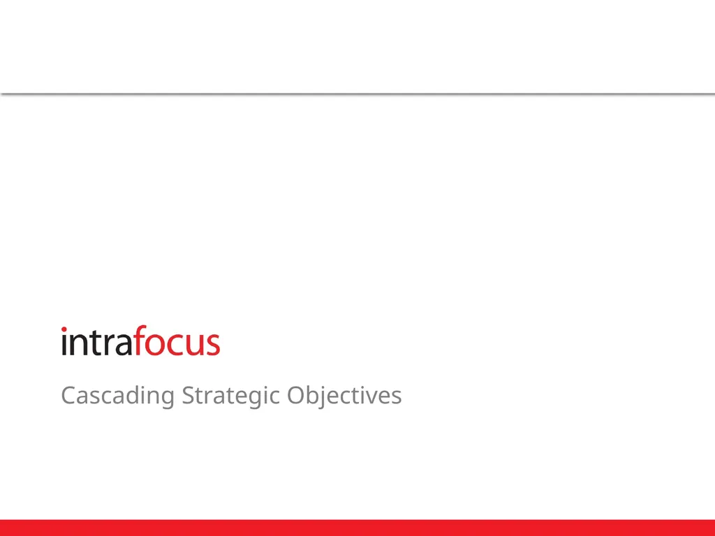 Cascading Strategic Objectives Sample Integrated