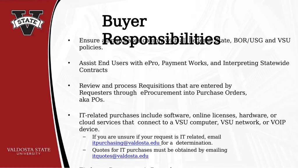 PURCHASING GUIDELINES & ePROCUREMENT REQUESTOR - slide 5 of 24