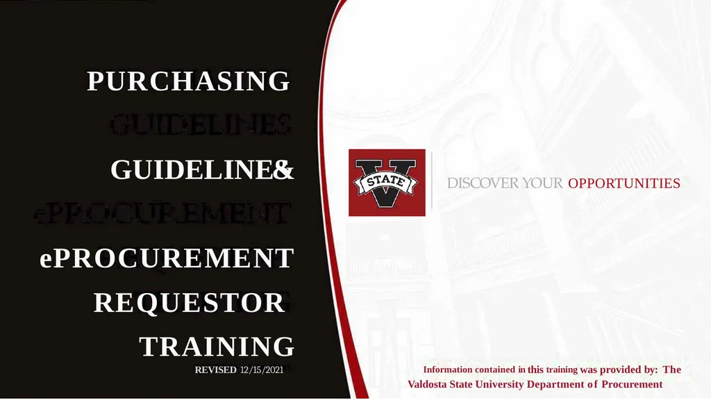 PURCHASING GUIDELINES & ePROCUREMENT REQUESTOR - slide 1 of 24