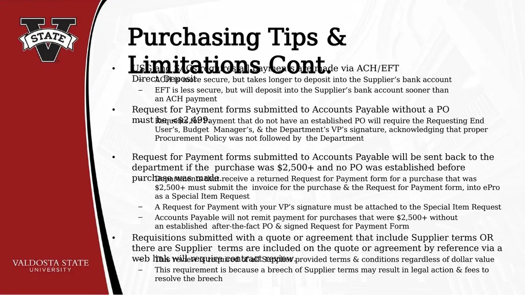 PURCHASING GUIDELINES & ePROCUREMENT REQUESTOR - slide 22 of 24